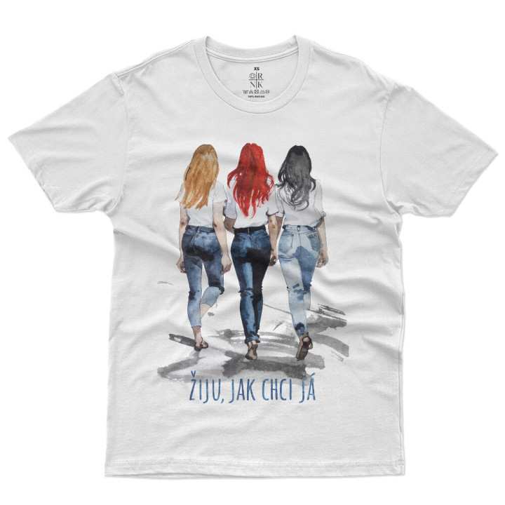 Bílé tričko Holki Žiju jak chci já 2.0