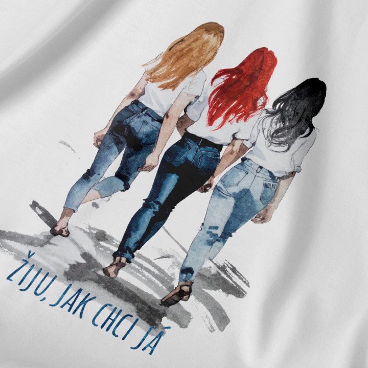 Bílé tričko Holki Žiju jak chci já 2.0