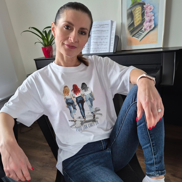 Bílé tričko Holki Žiju jak chci já 2.0