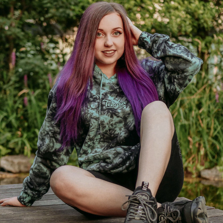 Mikina Terysa Tie Dye Black