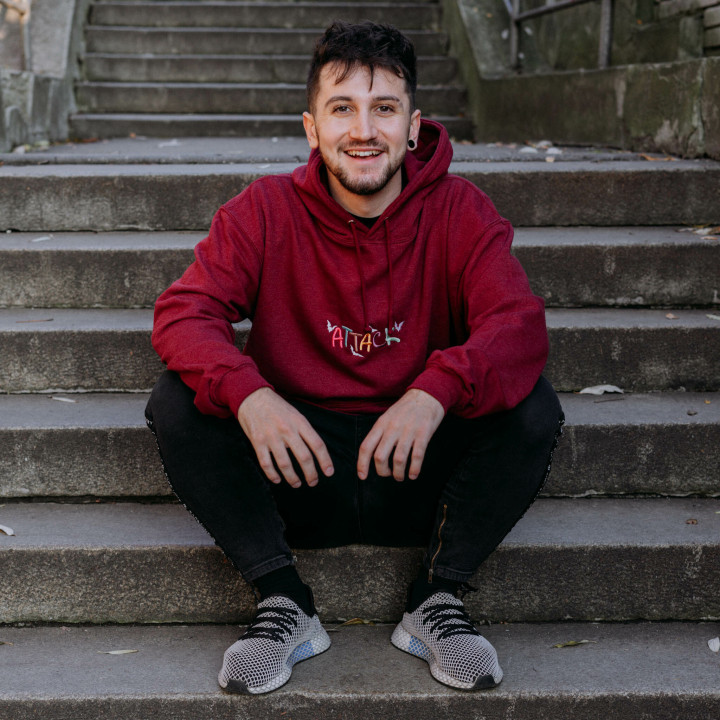 Mikina Attack Rainbow Red