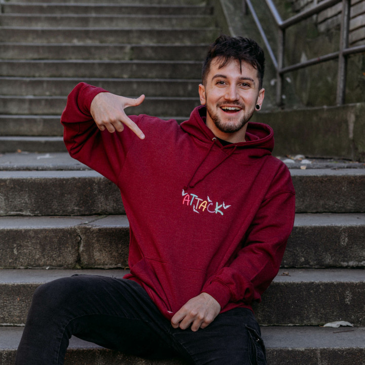 Mikina Attack Rainbow Red