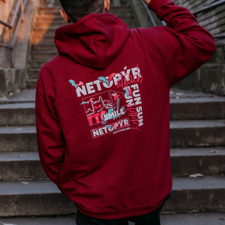 Mikina Attack Rainbow Red