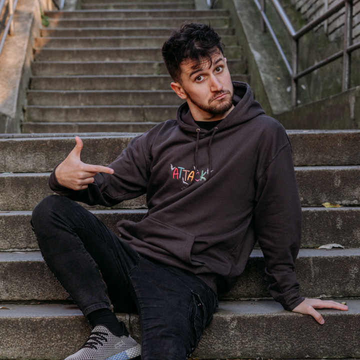 Mikina Attack Rainbow Grey